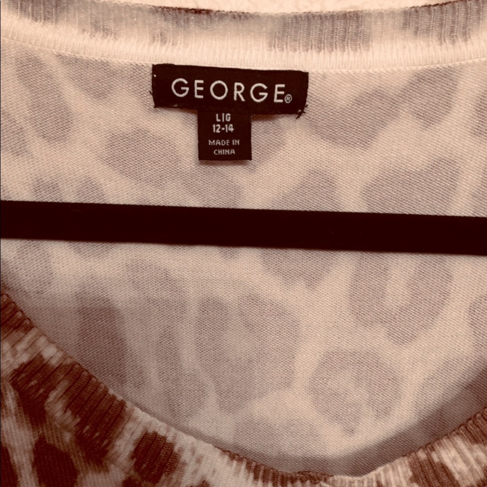 LEOPARD CARDIGAN SWEATER SOFT TANISH ROSEY BROWN & WHITE LIGHTWEIGHT TO LAYER L - Picture 5 of 5